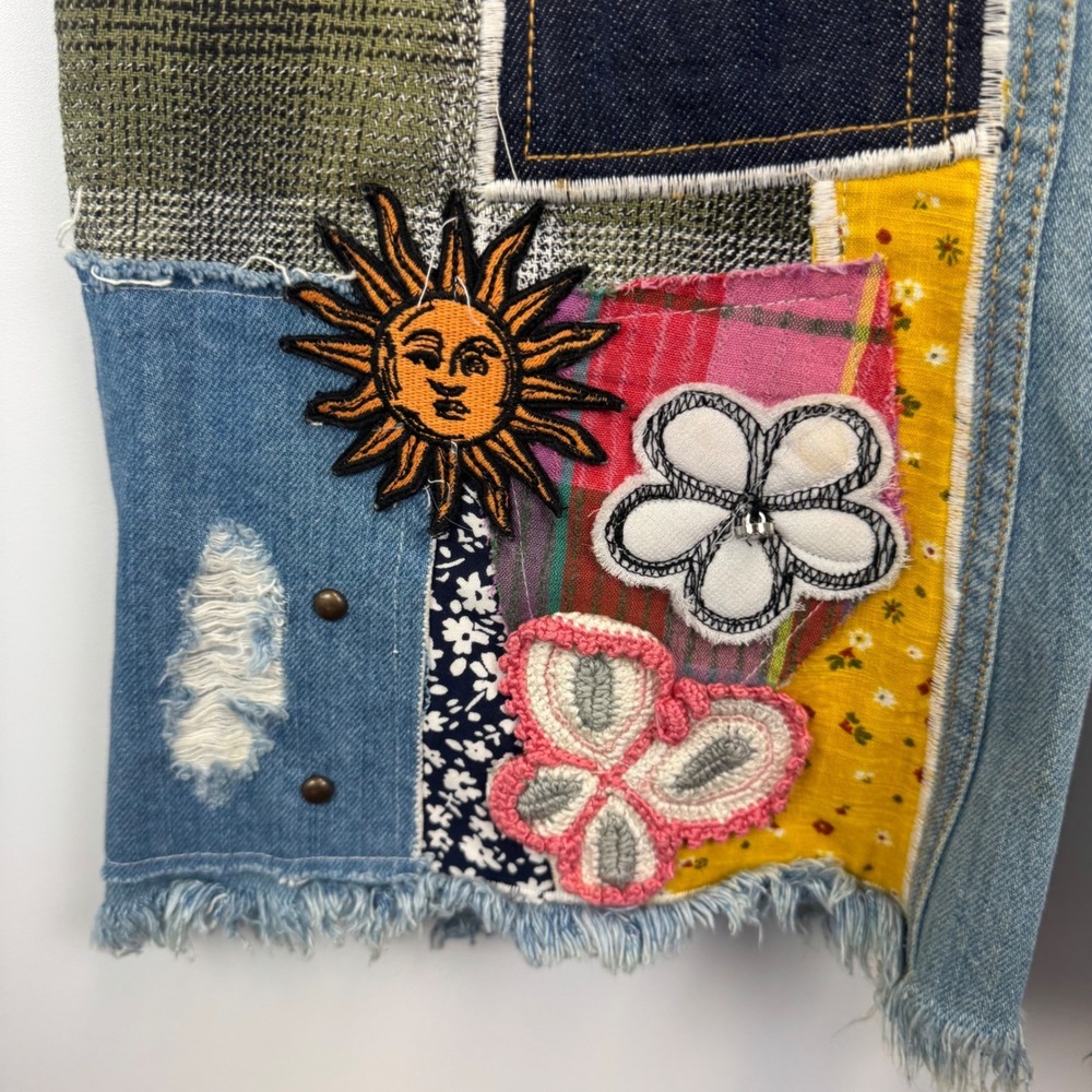 BDG Urban Outfitters Patchwork Flare Jeans Boho Y2K Size 29 - Picture 7 of 16